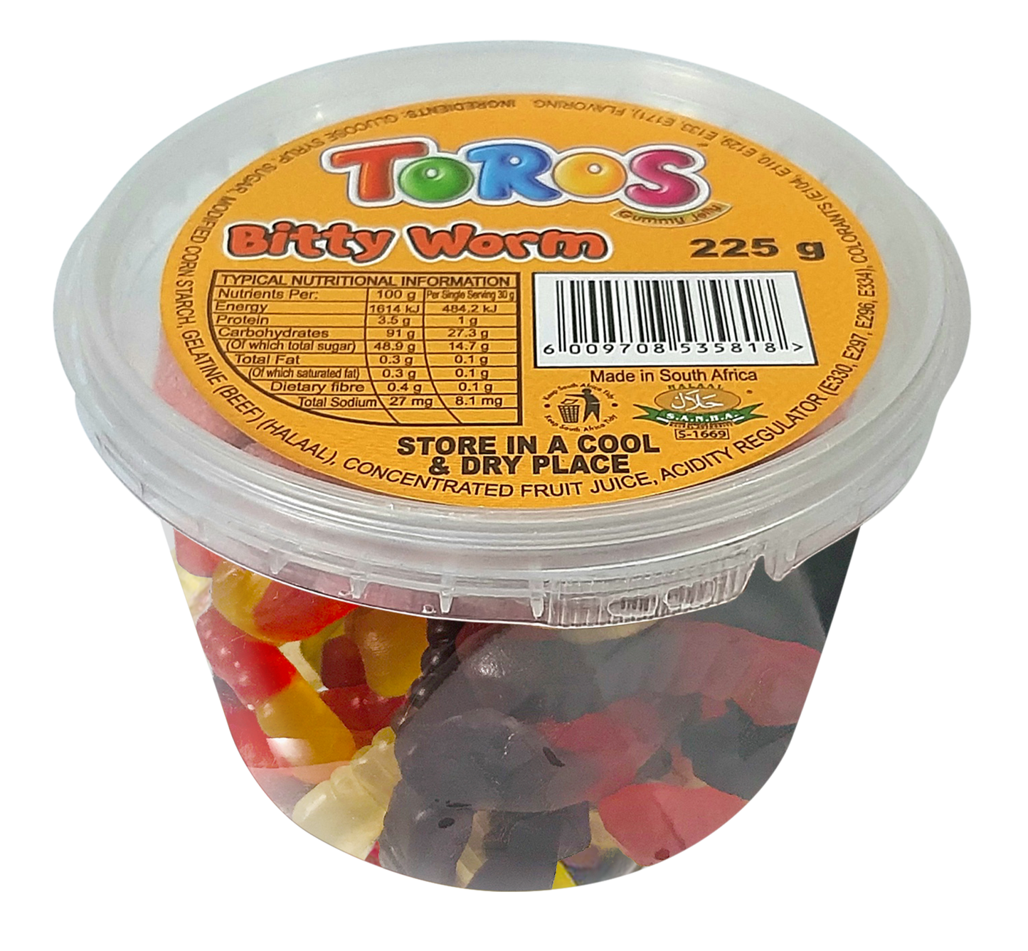 Toros Tub Bitty Worm Gummy Jelly 225g