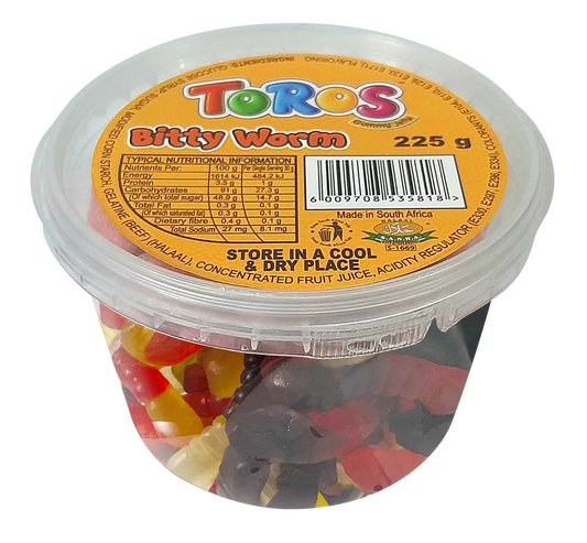 Toros Tub Bitty Worm Gummy Jelly 225g