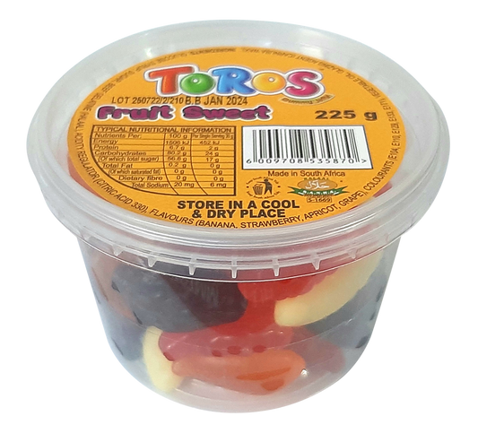 Toros Tub Fruit Sweet Gummy Jelly 225g