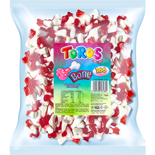Toros Packet 166pc Bone – Blackcurrant & Strawberry