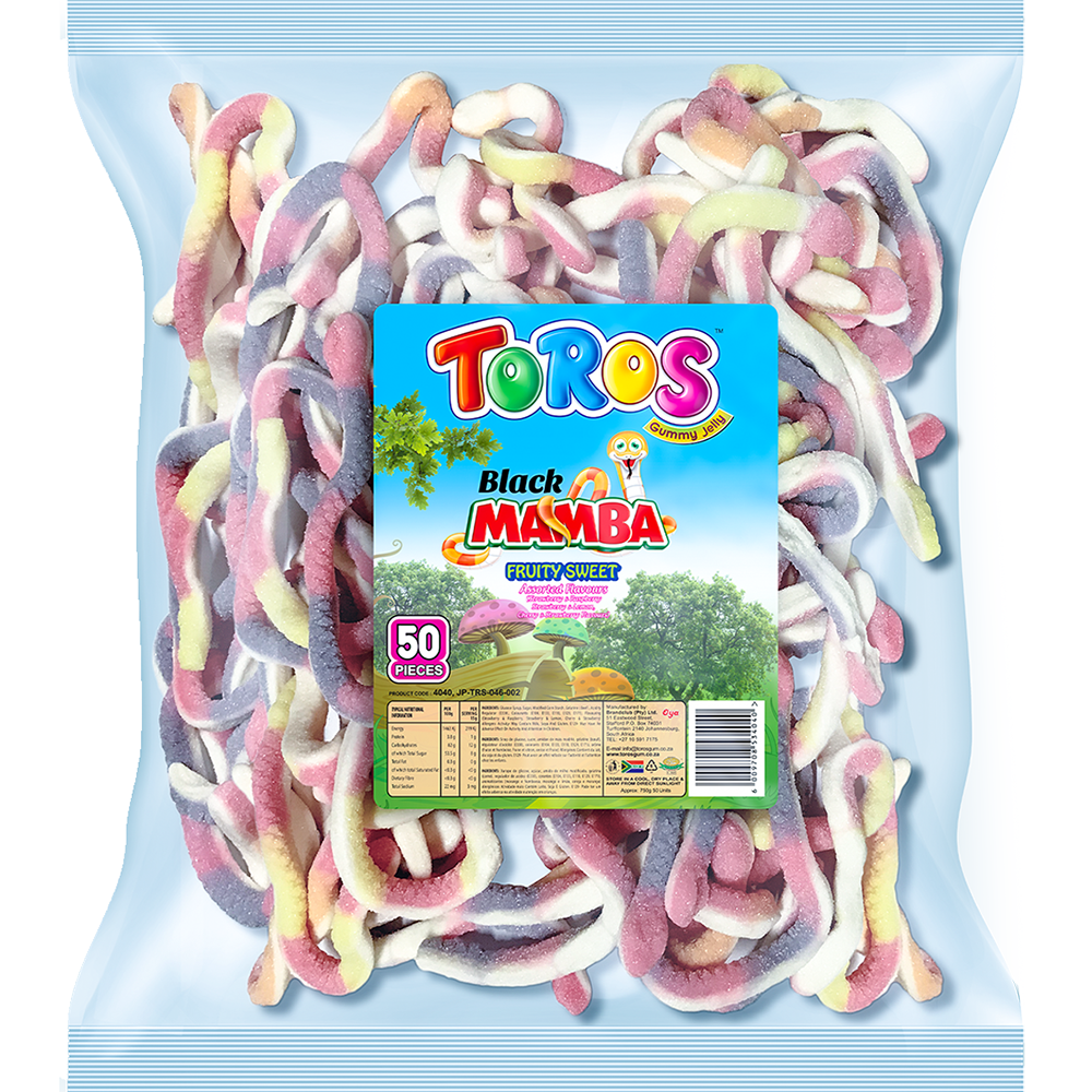 Toros Packet 50pcs Black Mamba Fruity Sweet Assorted