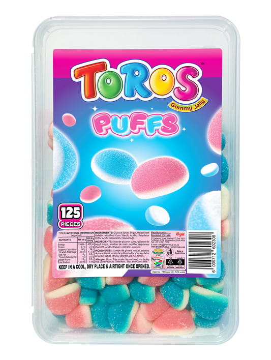 Toros Puffs Tub Gummy Jelly 125pc