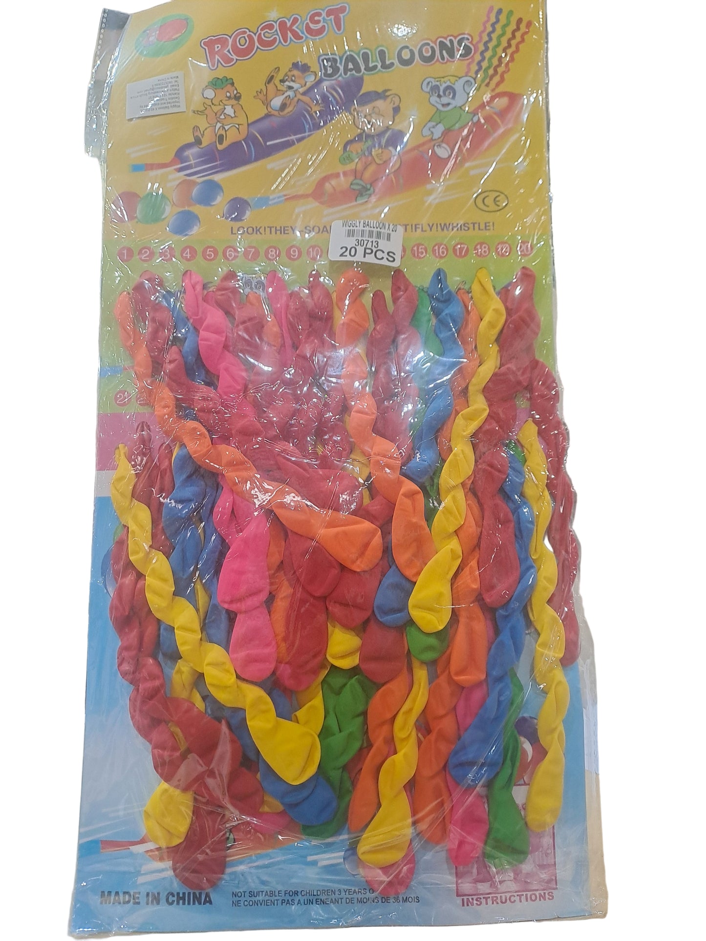 Wiggly Rocket Balloons 20pcs