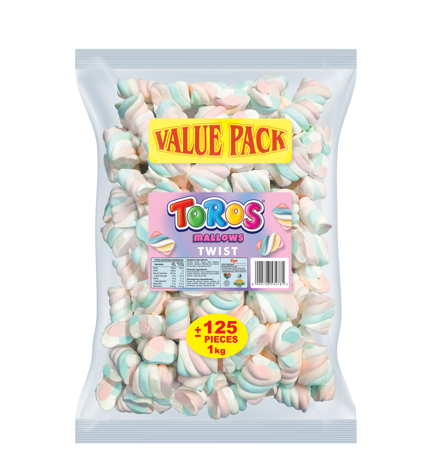 Toros Mallow Twists 1kg 65/125pcs