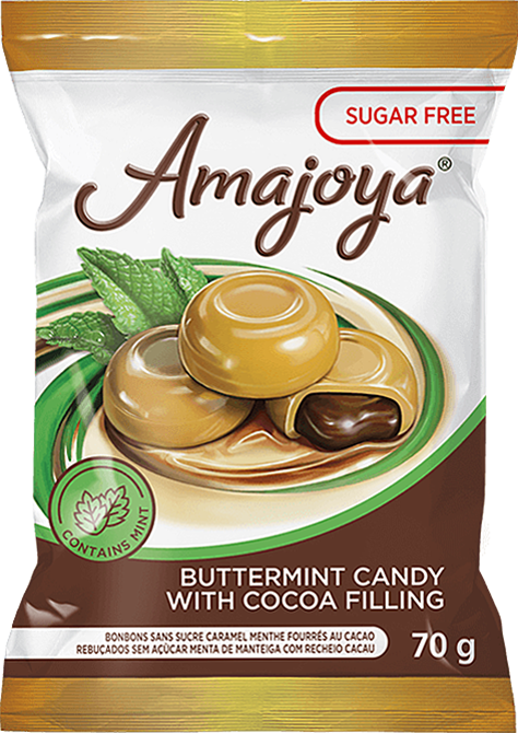 Amajoya Sugar Free Buttermint with Cocoa filling Candy 75g