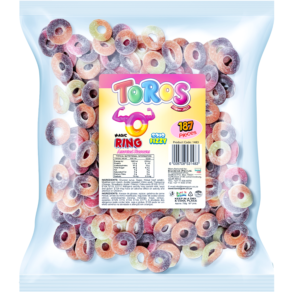 Toros Packet 187pc Magic Rings – Assorted Flavours