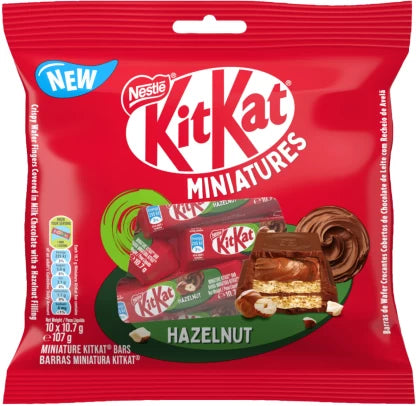 Nestle Kit Kat Miniature Hazelnut Milk Chocolate Bars 107g