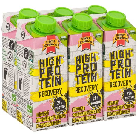 First Choice High Protein Recovery Milk- Strawberry Vanilla 6 x 250ml