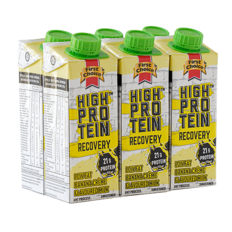 First Choice High Protein Recovery Milk Banana Creme 6 X 250ml DB First Choice High Protein Recovery Milk Banana Creme 6 X 250ml DB