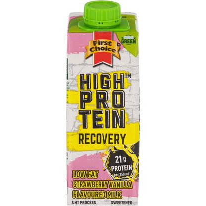 First Choice High Protein Recovery Milk- Strawberry Vanilla 6 x 250ml