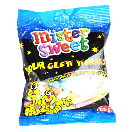 MRS SOUR GLOW WORMS 125G